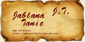 Jablana Tanić vizit kartica